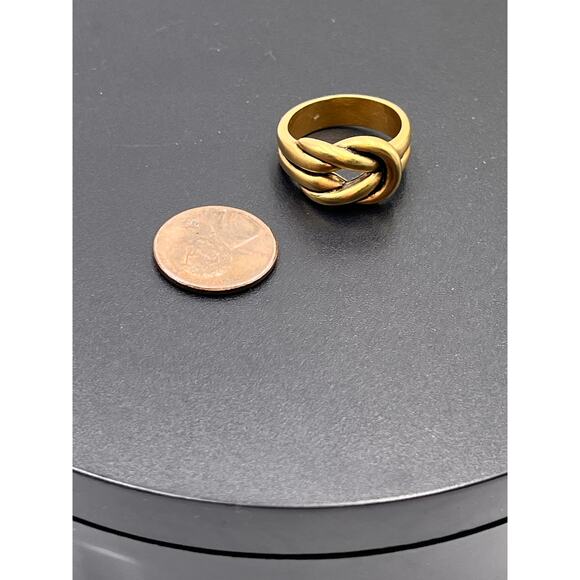 Premier Designs Signed Matte Brushed Hold Tone Love Knot Ring Sz 8.25 - Picture 5 of 5